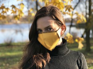 Mască de protecție facială din bumbac BLACK-BLACK 1401165